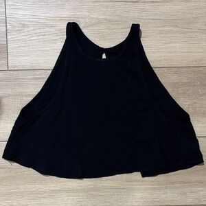American Apparel Vintage Black Cropped Flow Tank Black XS